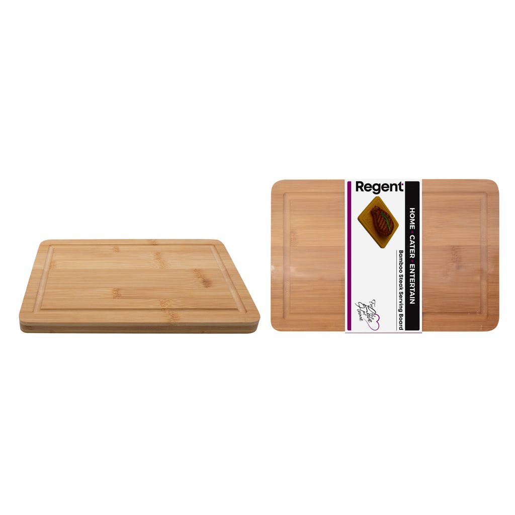 Regent Bamboo Steak Serving Board With Groove 300x200mm 30991