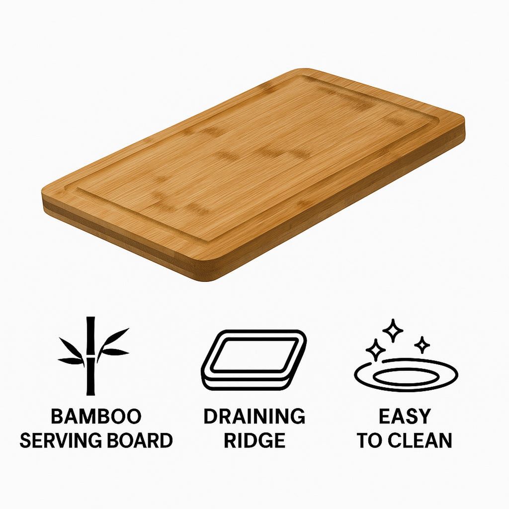 Regent Bamboo Steak Serving Board With Groove 300x200mm 30991.