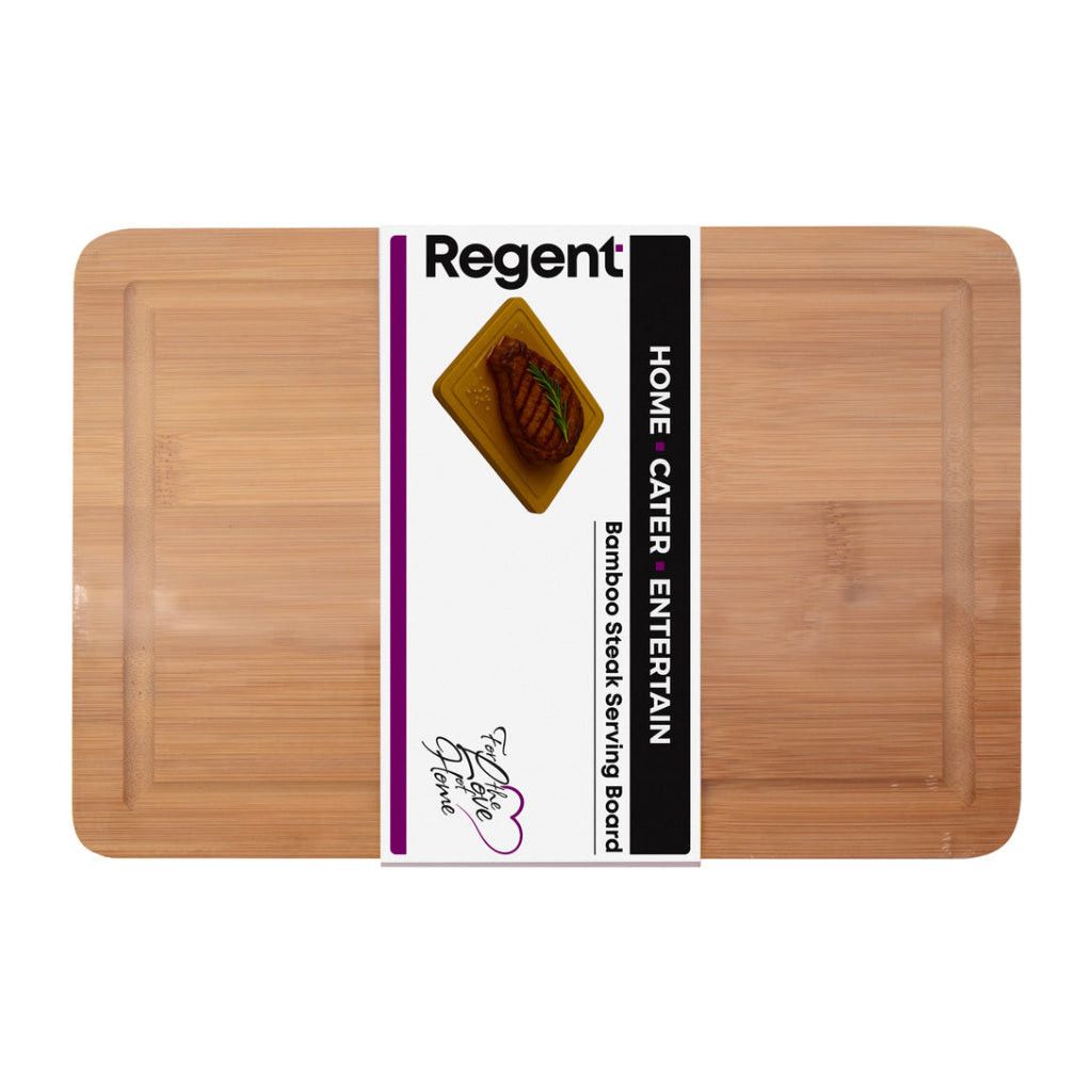 Regent Bamboo Steak Serving Board With Groove 300x200mm 30991