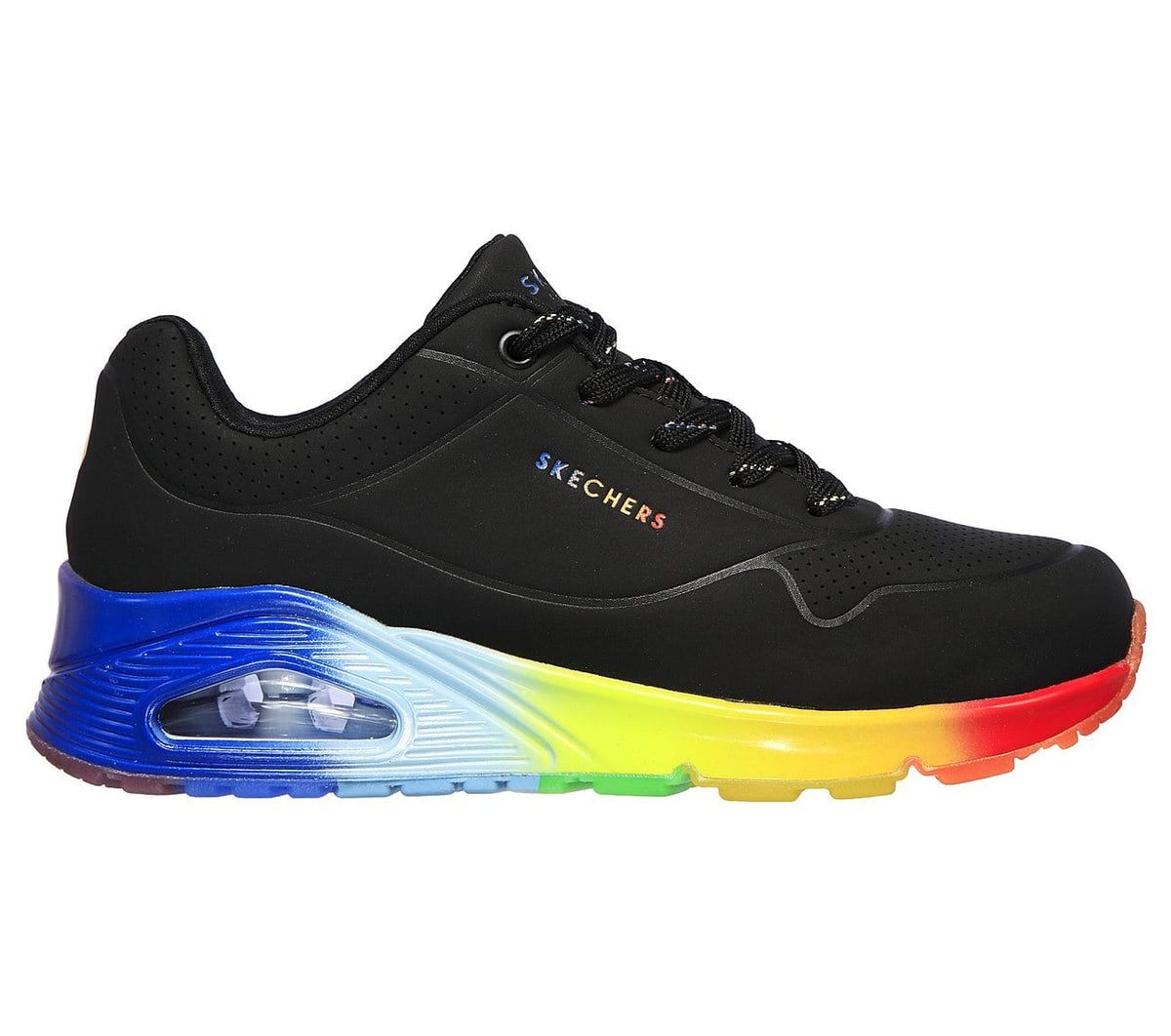 Skechers LADIES SNEAKER Skechers Uno Rainbow Souls Black Multi (7403032805465)
