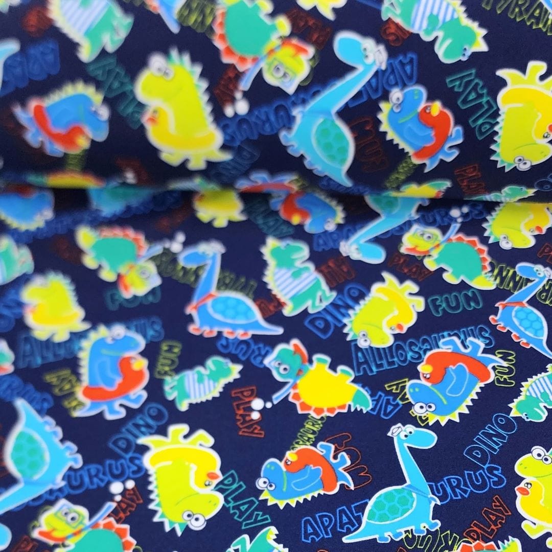 LYCRA Dress Fabrics Printed Lycra Fabric Dinosaur 150cm (7306417438809)