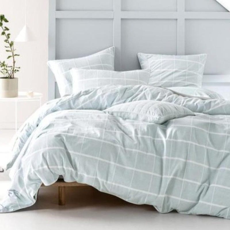 Linen House Duvet Cover Double Linen House Leonard Duvet Cover Set - Aqua (2061745848409)