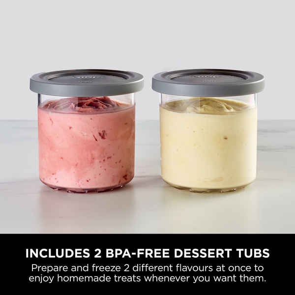 Ninja Dessert Tubs for the Creami 7-In-1 Ice Cream & Frozen Dessert Maker, Set of 2 XSK2PNT300EUK.