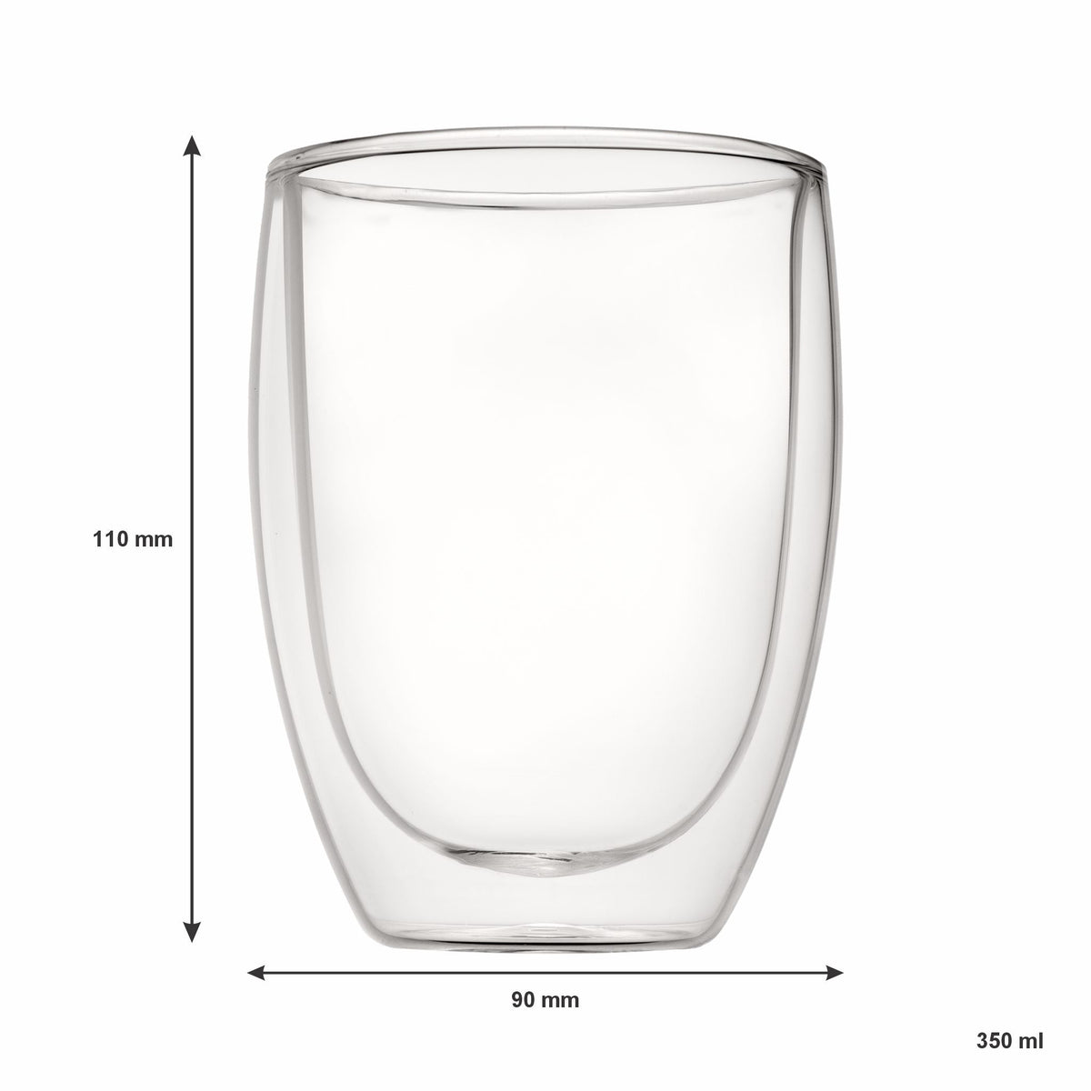 Consol Roma Double Wall Borosilicate Glass Tumbler 350ml Set Of 2