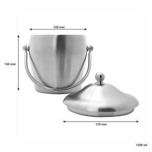 Regent Ice Bucket With Handle & Lid Stainless Steel, 1.20 Litre 41784