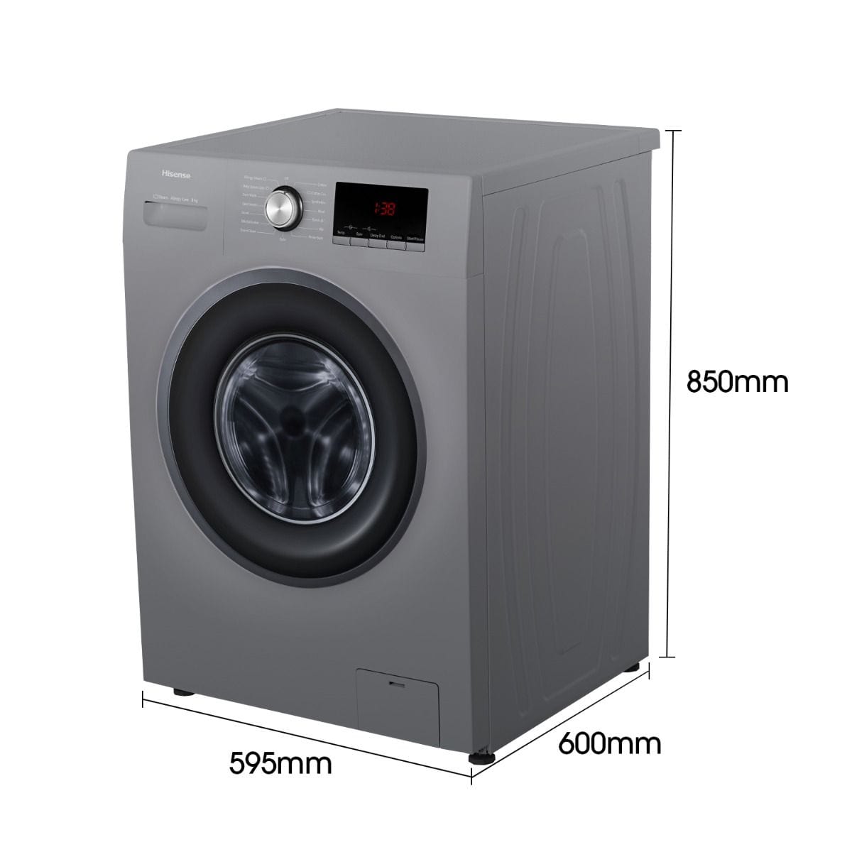 Hisense Hisense 9kg Titanium Grey Washing Machine WFPV9012MT (6897777999961)