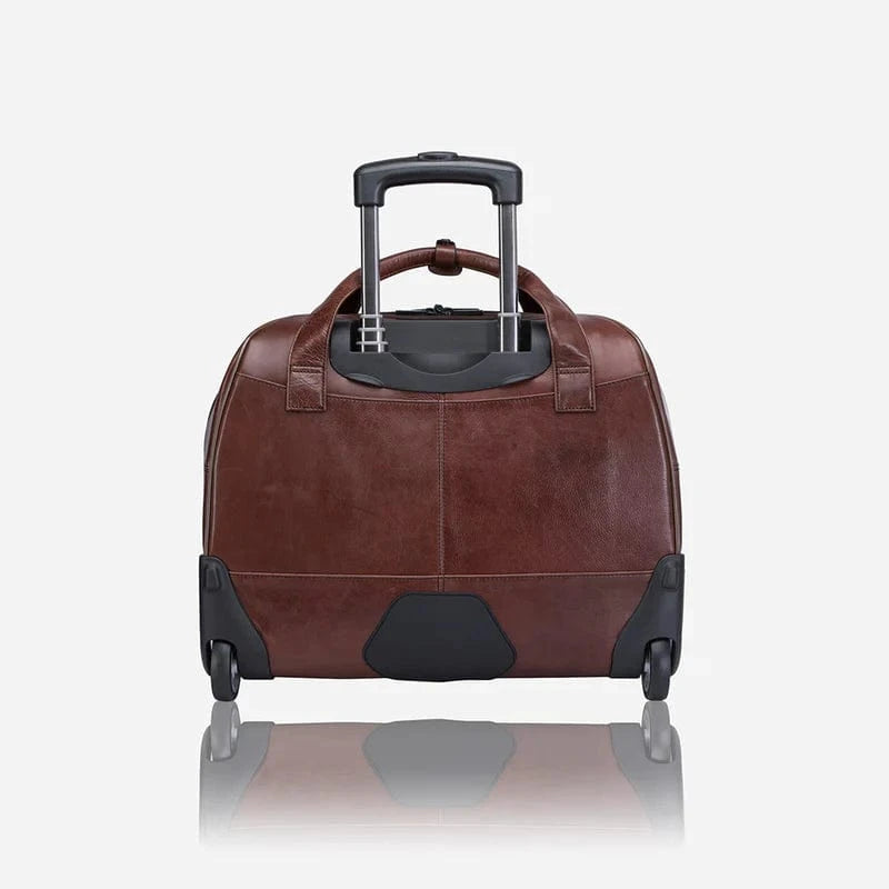 Brando Laptop Trolley Brando Winchester 17" Leather Laptop Bag On Wheels Brown