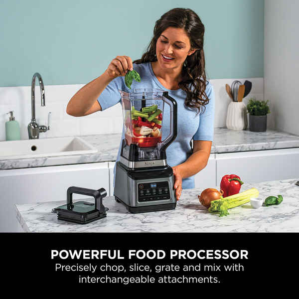 Ninja 3-in-1 Food Processor with Auto-iQ,1200W Black & Silver BN800EU