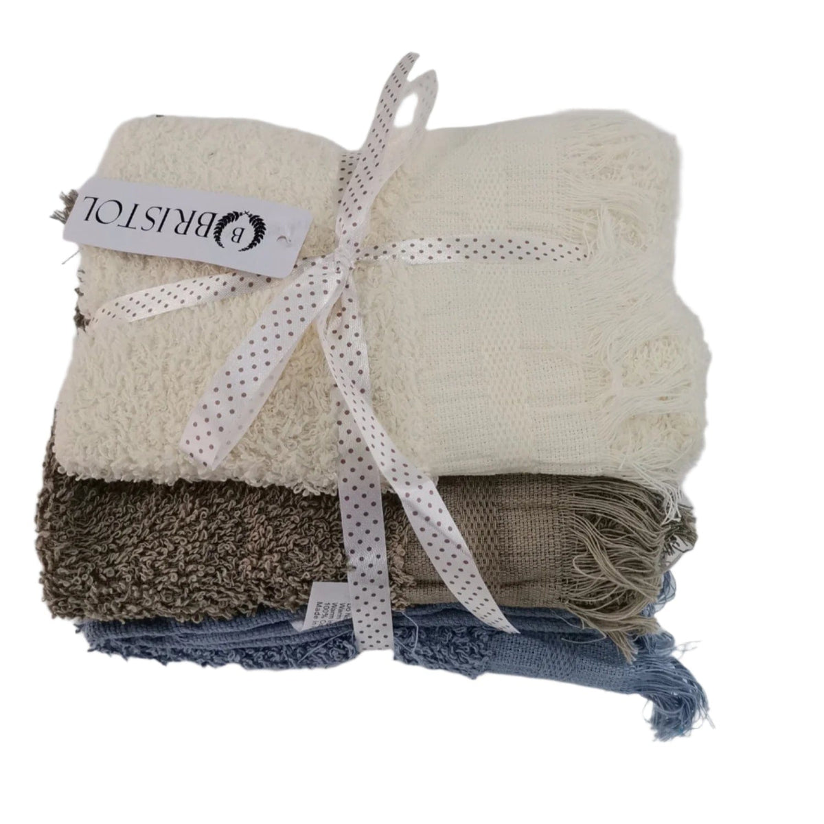 Bristol TOWEL Bristol Fringe Guest Towel 30 x 50cm 3 Pieces (Cream/Pebble/Denim) T5017G (7894398959705)