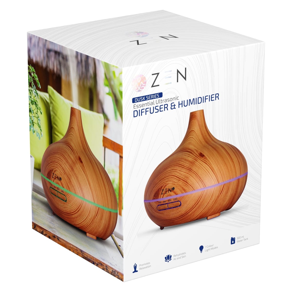 Zen Humidifier Zen Eos Series Ultrasonic Diffuser Light Wood ZN-60011-LW (7301228494937)