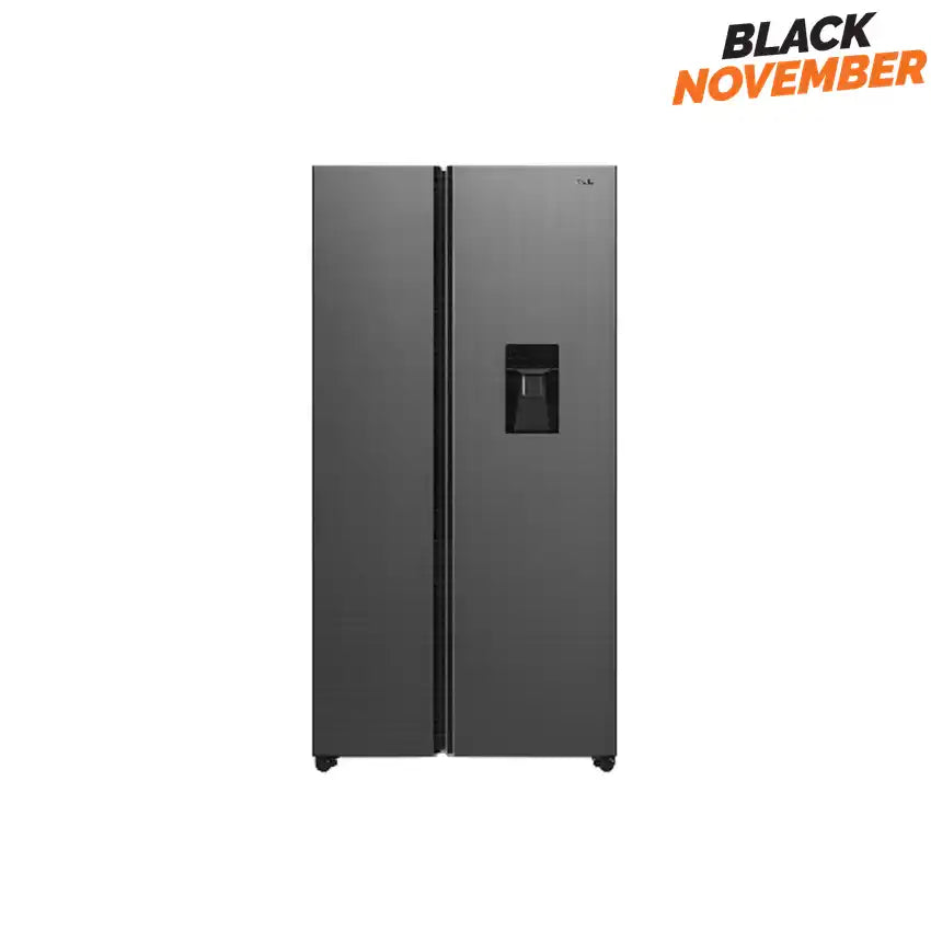 518L Nett No Frost Inverter Side-by-Side Refrigerator with Water Dispenser - Dark Silver.