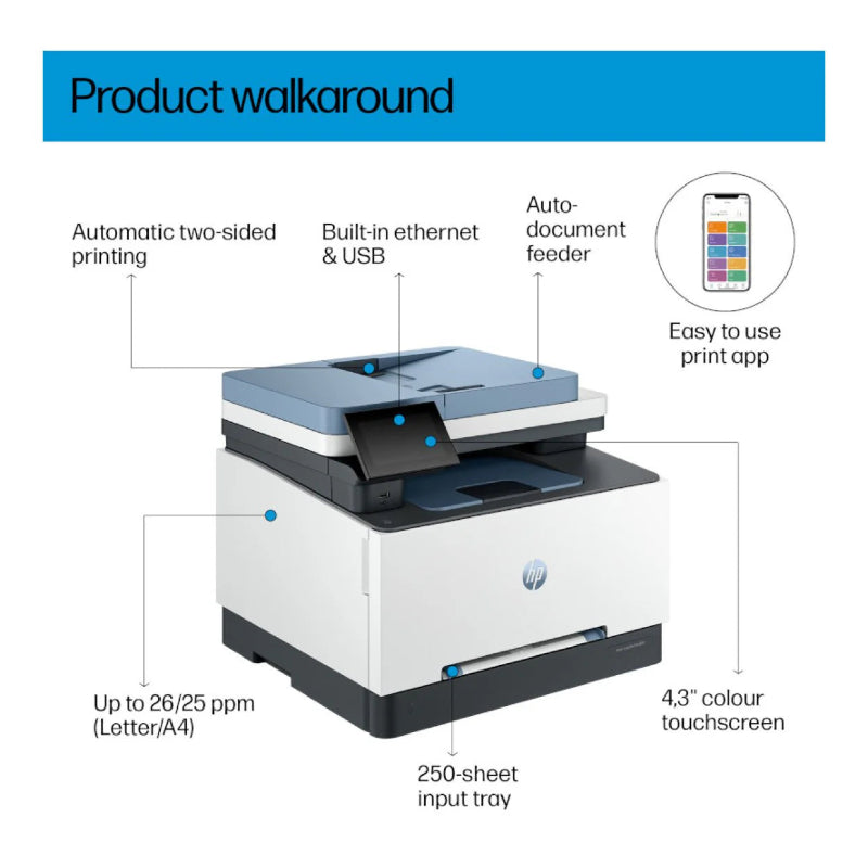 HP LaserJet Pro 3303fdn A4 Multifunction Colour Laser Printer 499M7A.