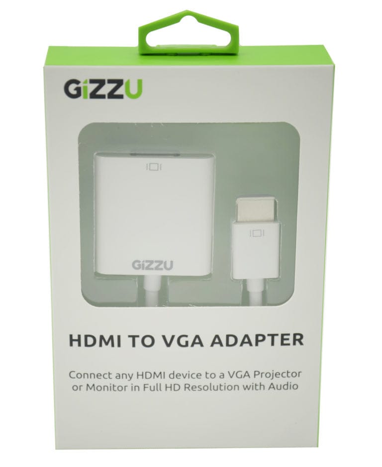 Gizzu Tech & Office GIZZU HDMI TO VGA WITH AUDIO ADAPTER WHITE (2061781499993)