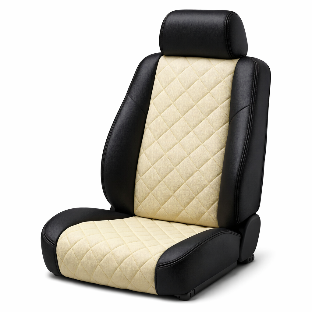 Bently Diamond Vinyl Car Fabric White 140 cm