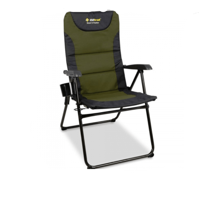Oztrail camping chair Oztrail Resort 5-Position Arm Chair 150kg Green (6960288202841)