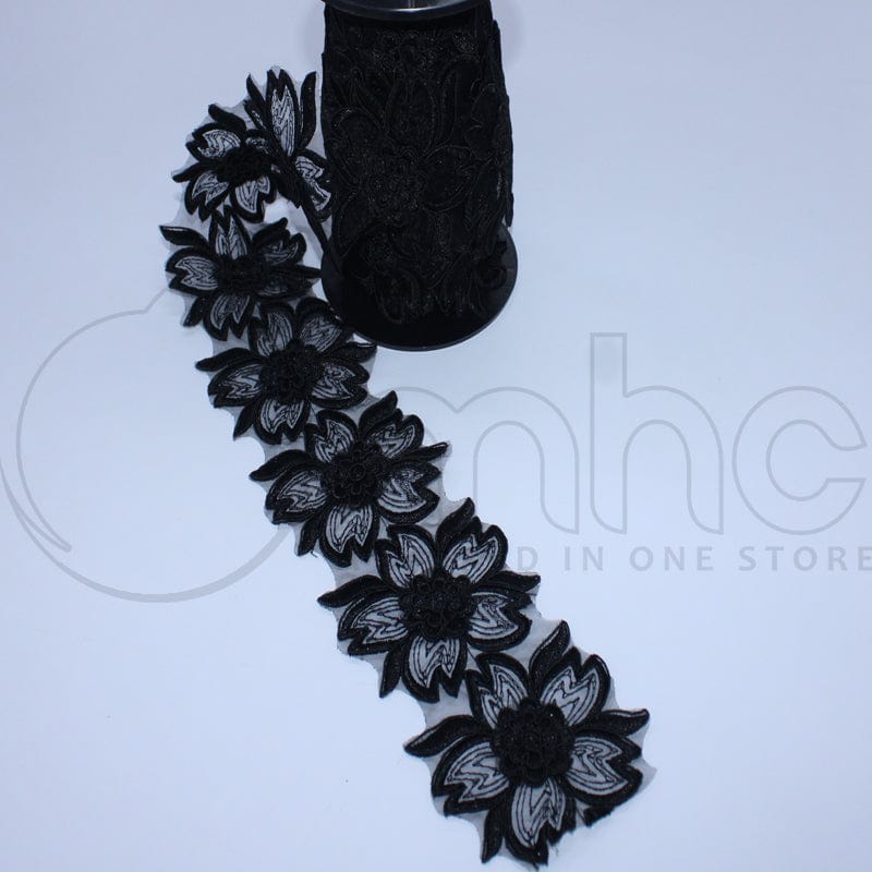 LACE TRIMMING Habby Black Trimming Bl3 (7071402328153)