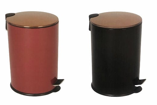 Continental Homeware DUST BIN Continental Homeware Black Pedal Bin with Dome Rosegold Lid 5Ltr CH753 (7304599273561)