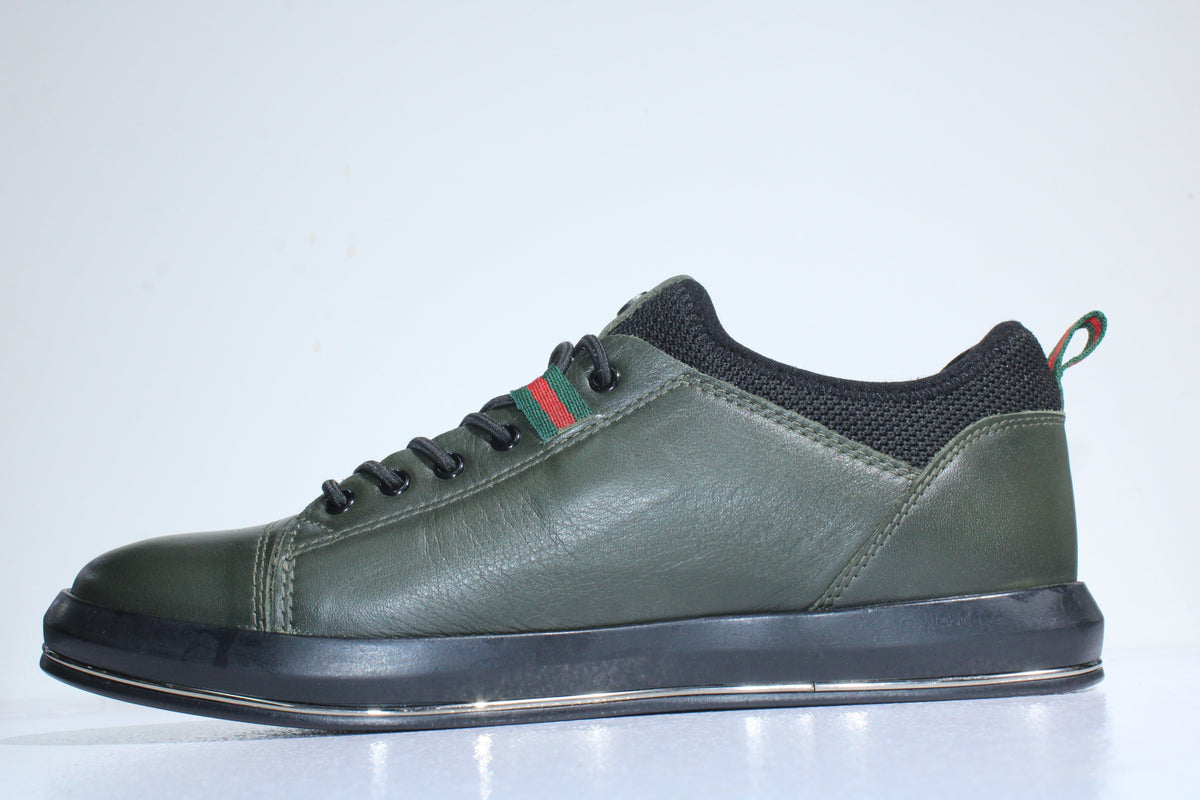 The Marcomen Casual Shoes The Marcomen Casual Leather Shoes Green (7492175069273)