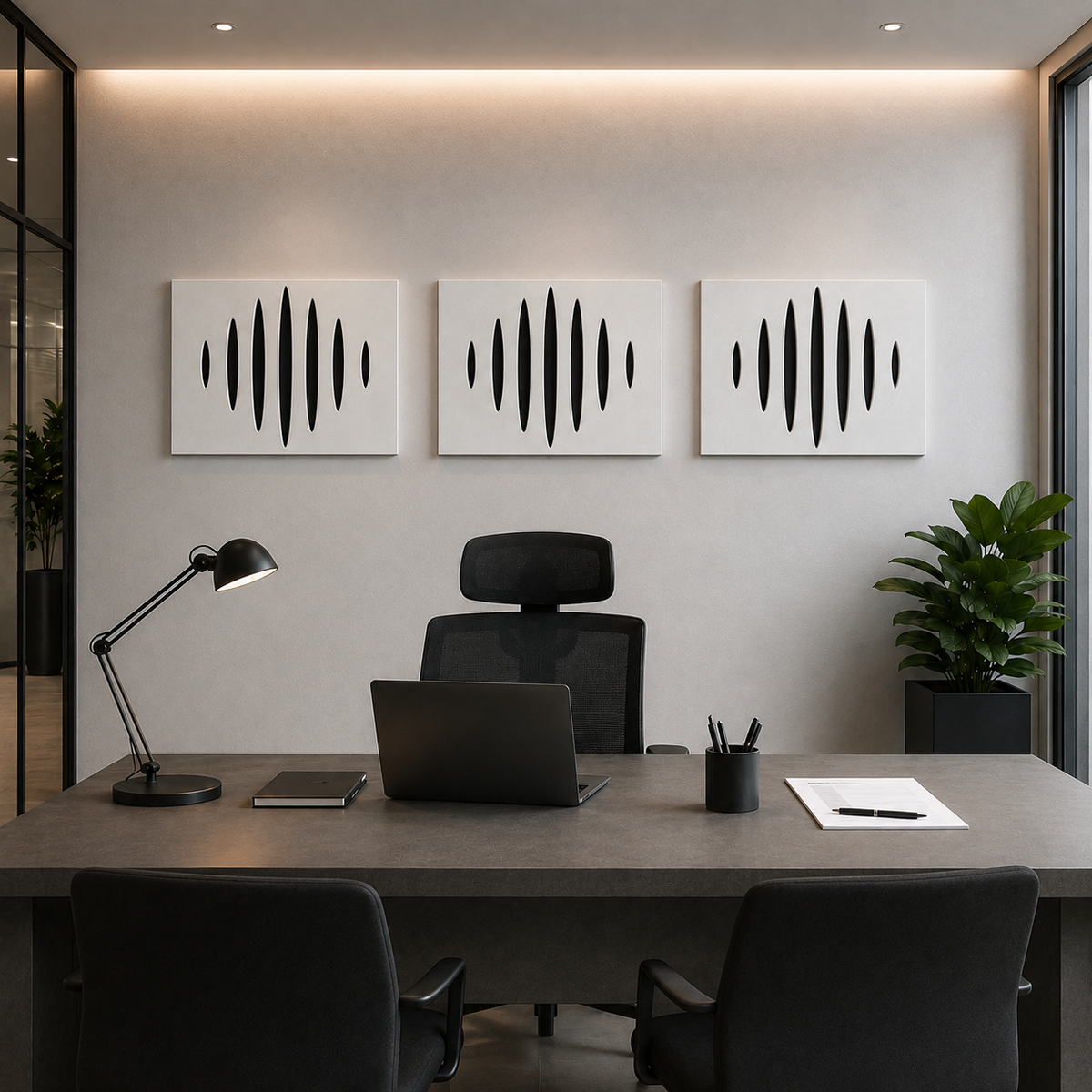 Echo-Less 3D Hybrid Polyester Fibre+Foam Acoustic Panel.