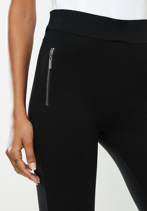 Sissy Boy Leggings Sissy Boy Valery High Rise Legging With Metal Zip Front Black (6689954168921)