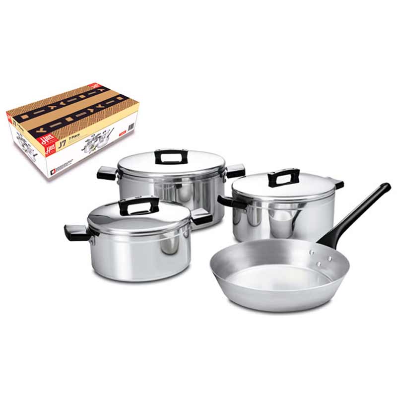 Hart Promotions J7 Hart 7 Piece Pot Set 175 / 200 / 225mm Casseroles with lids and M8 230mm Frypan (2061700530265)