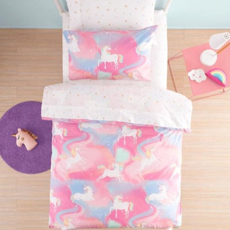 Linen House Duvet Cover Single Linen House Pink dreamy unicorns Duvet Cover Set (4689438376025)