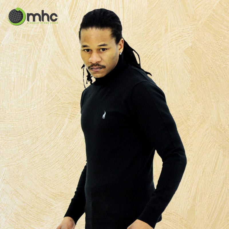 Polo Pull Over Polo Brad Merino Roll Up Neck Black (6619882225753)