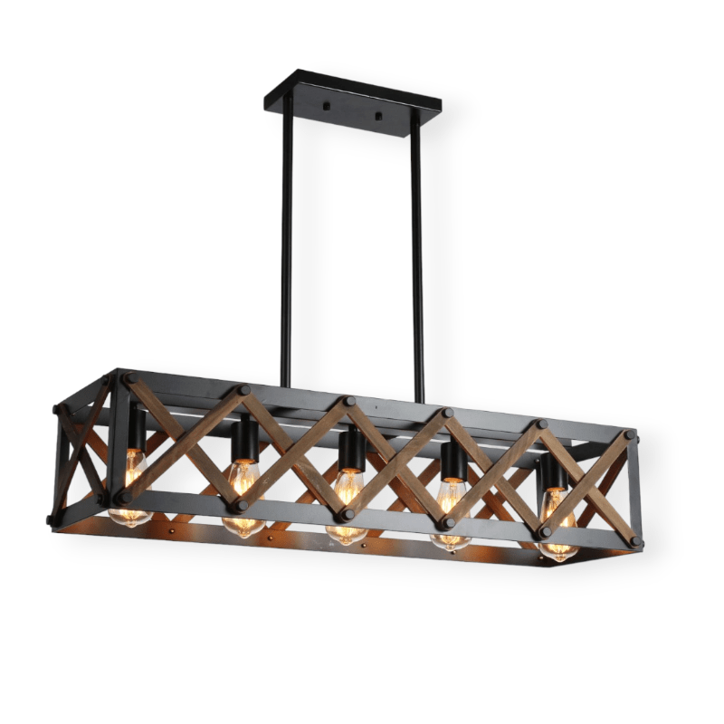 SUPERLUME PENDANT LIGHT Pendant Wood And Matt Black ELR2054WB (7239560527961)