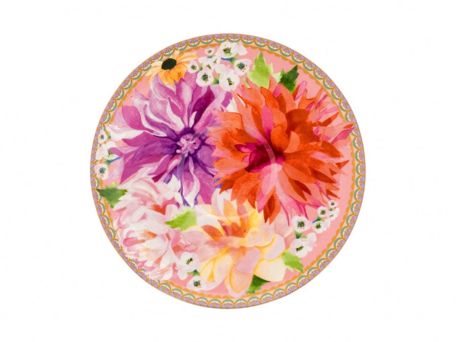 Maxwell & Williams MUGS Maxwell & Williams Dahlia Daze Breakfast Cup & Saucer 400ML Pink 400ml HV0356 (4719877324889)