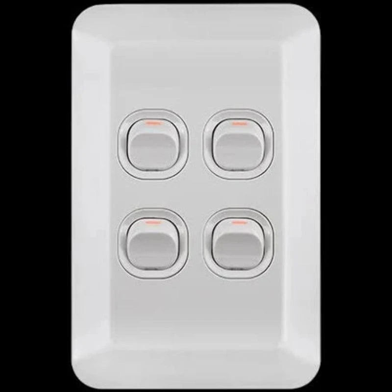 LEAR SWITCHES Lear  4-Lever 1-Way Switch White