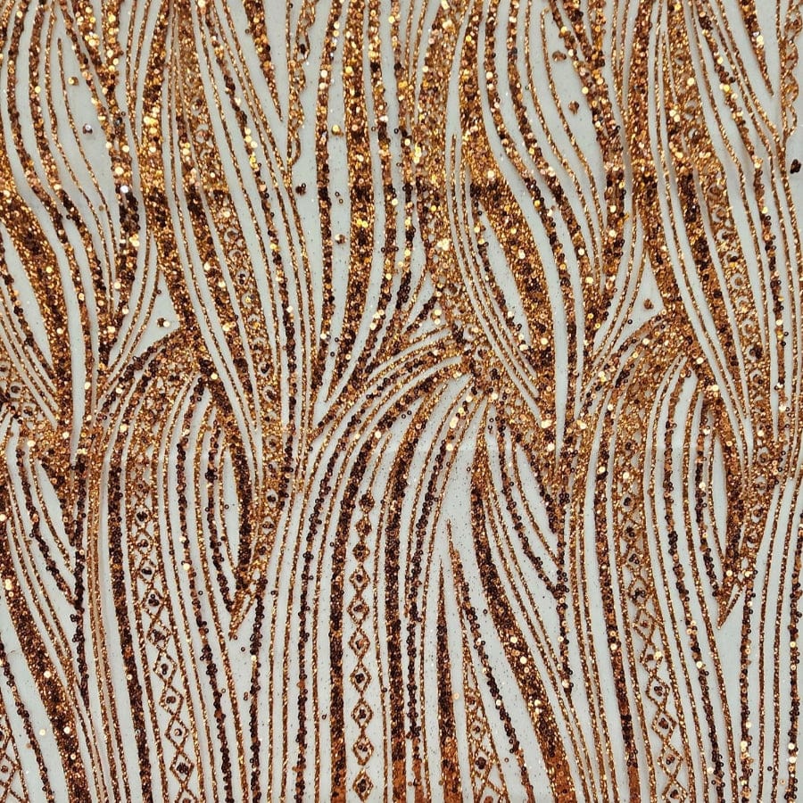 SUGAR METALLIC Dress Fabrics Burnt Orange Sugar Metallic 140cm