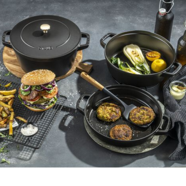 Staub Cast Iron Stackable Cookware Set 4 Piece Black STB14582423.