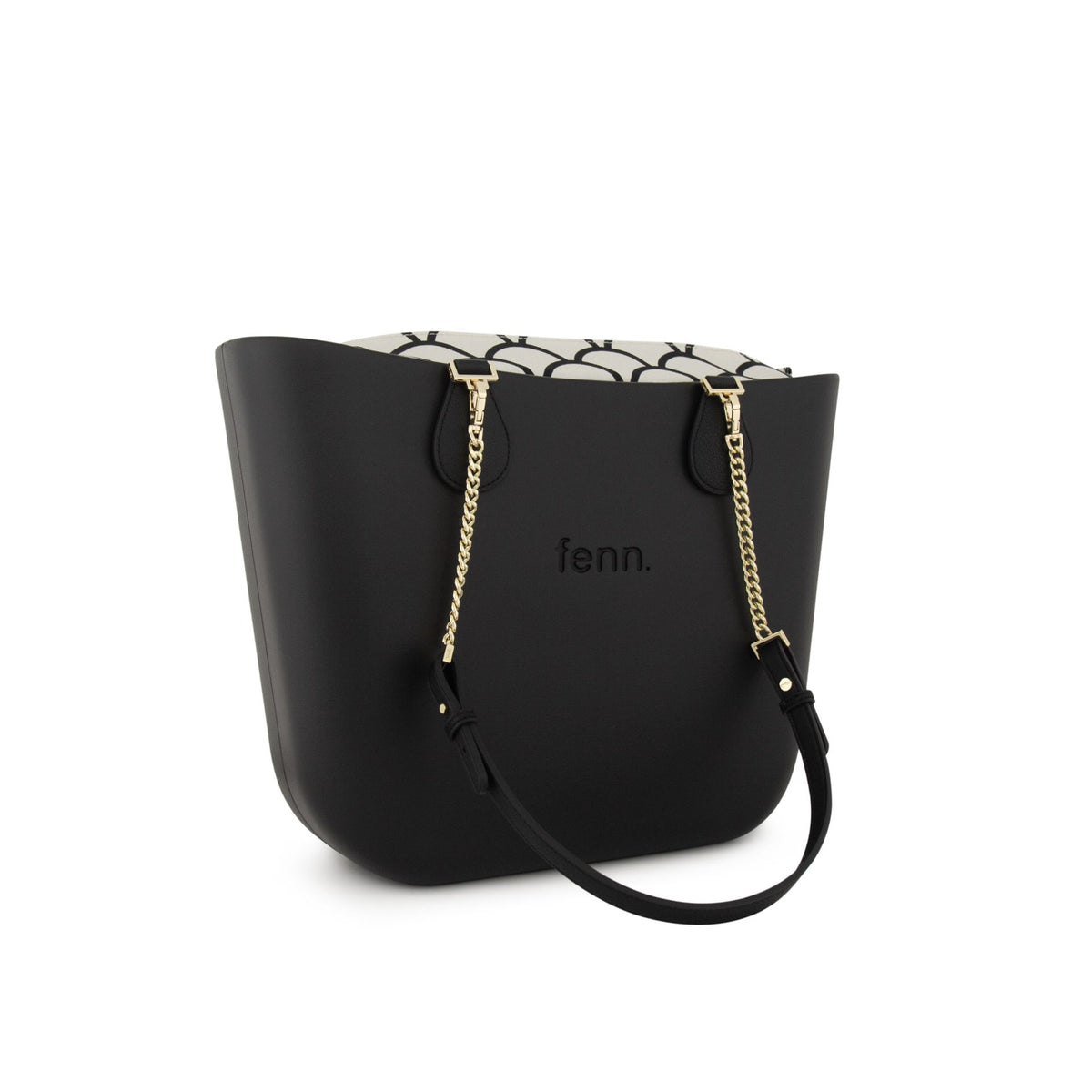 Fenn Original Everyday Tote Bag With Gold Chain Handle-Black 1583