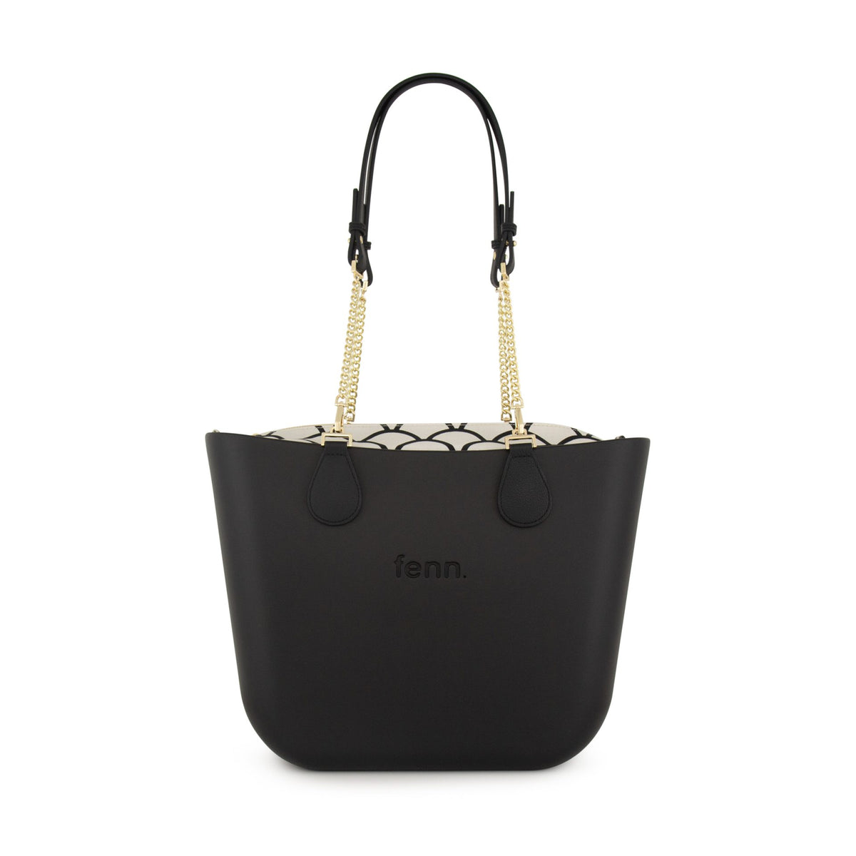 Fenn Original Everyday Tote Bag With Gold Chain Handle-Black 1583