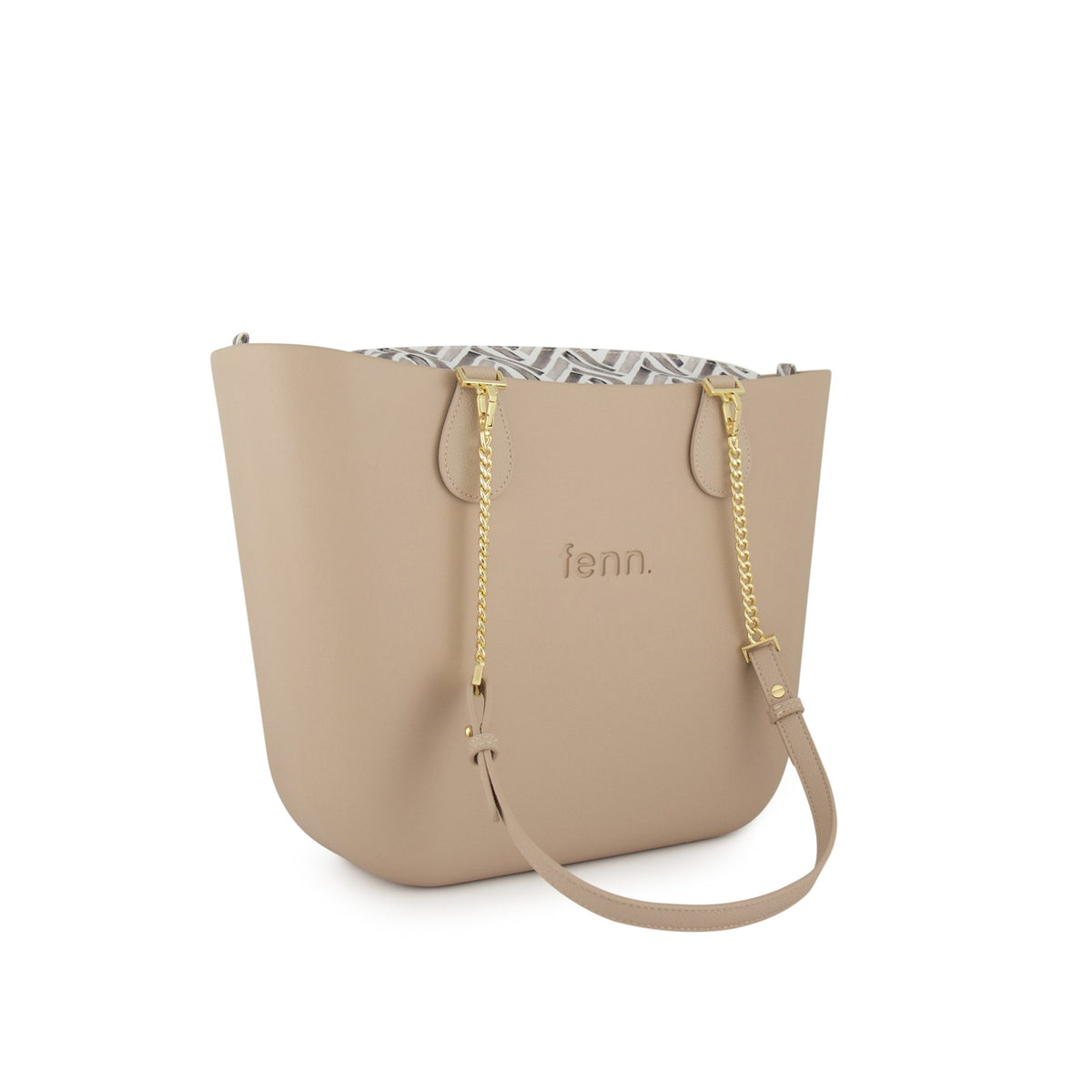 Fenn Original Everyday Tote Bag With Gold Chain Handle-Sand 1587