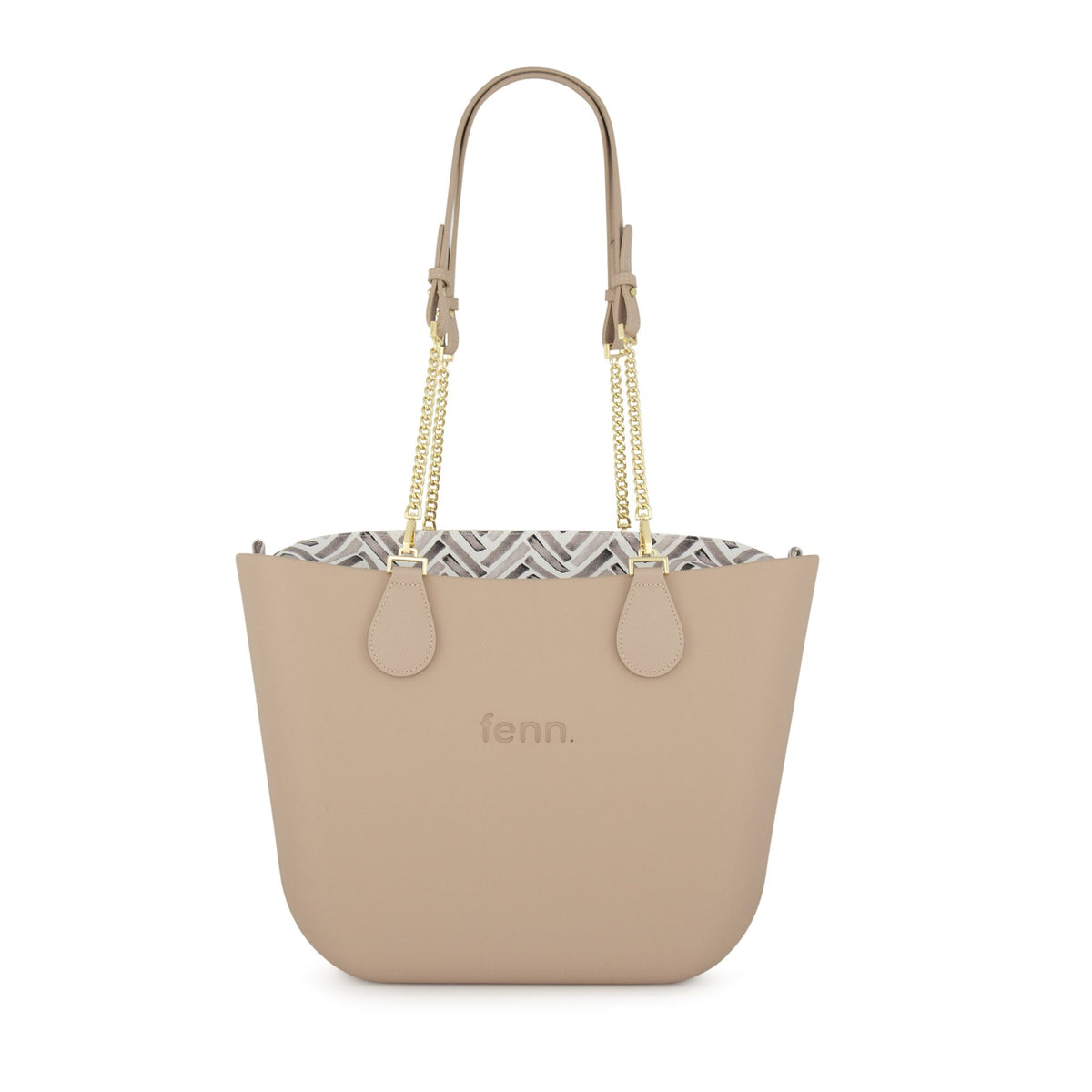 Fenn Original Everyday Tote Bag With Gold Chain Handle-Sand 1587