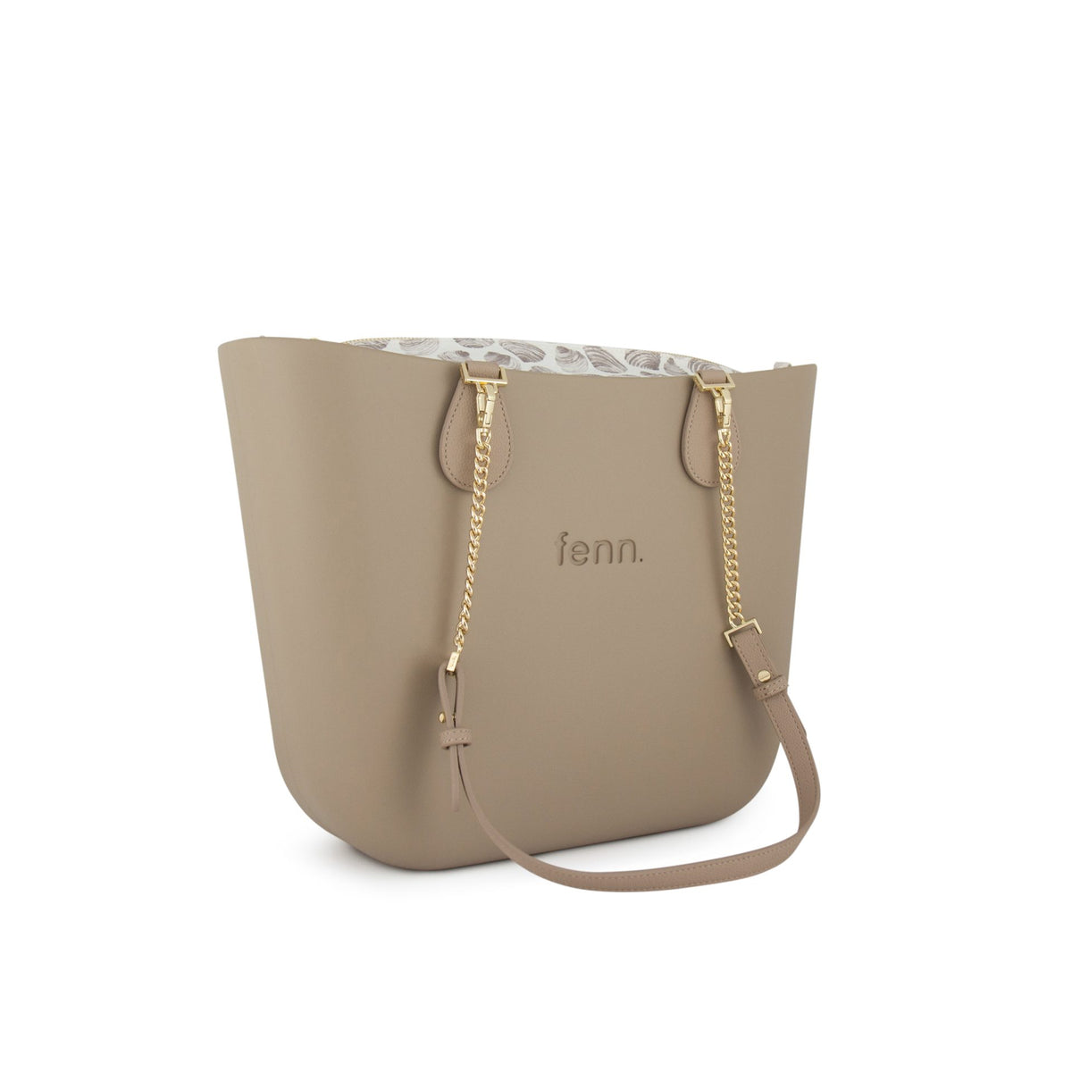 Fenn Original Everyday Tote Bag With Gold Chain Handle-Stone 1592