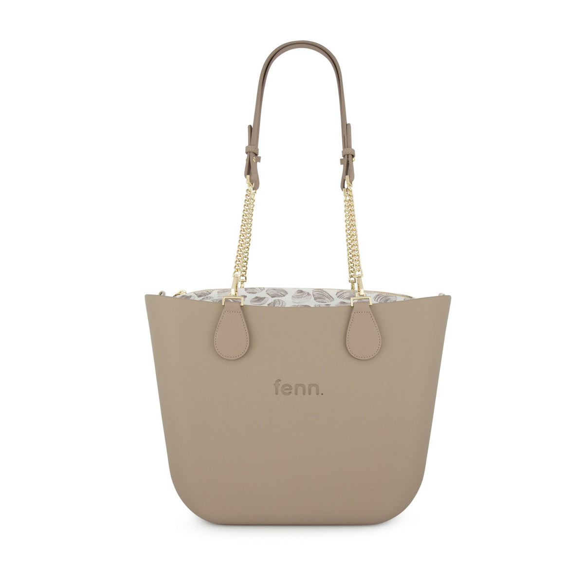 Fenn Original Everyday Tote Bag With Gold Chain Handle-Stone 1592