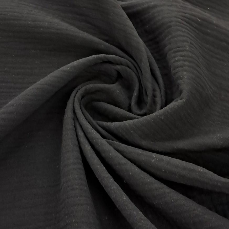 100% COTTON Dress Fabrics Black Cotton Muslin 150CM (7821736837209)