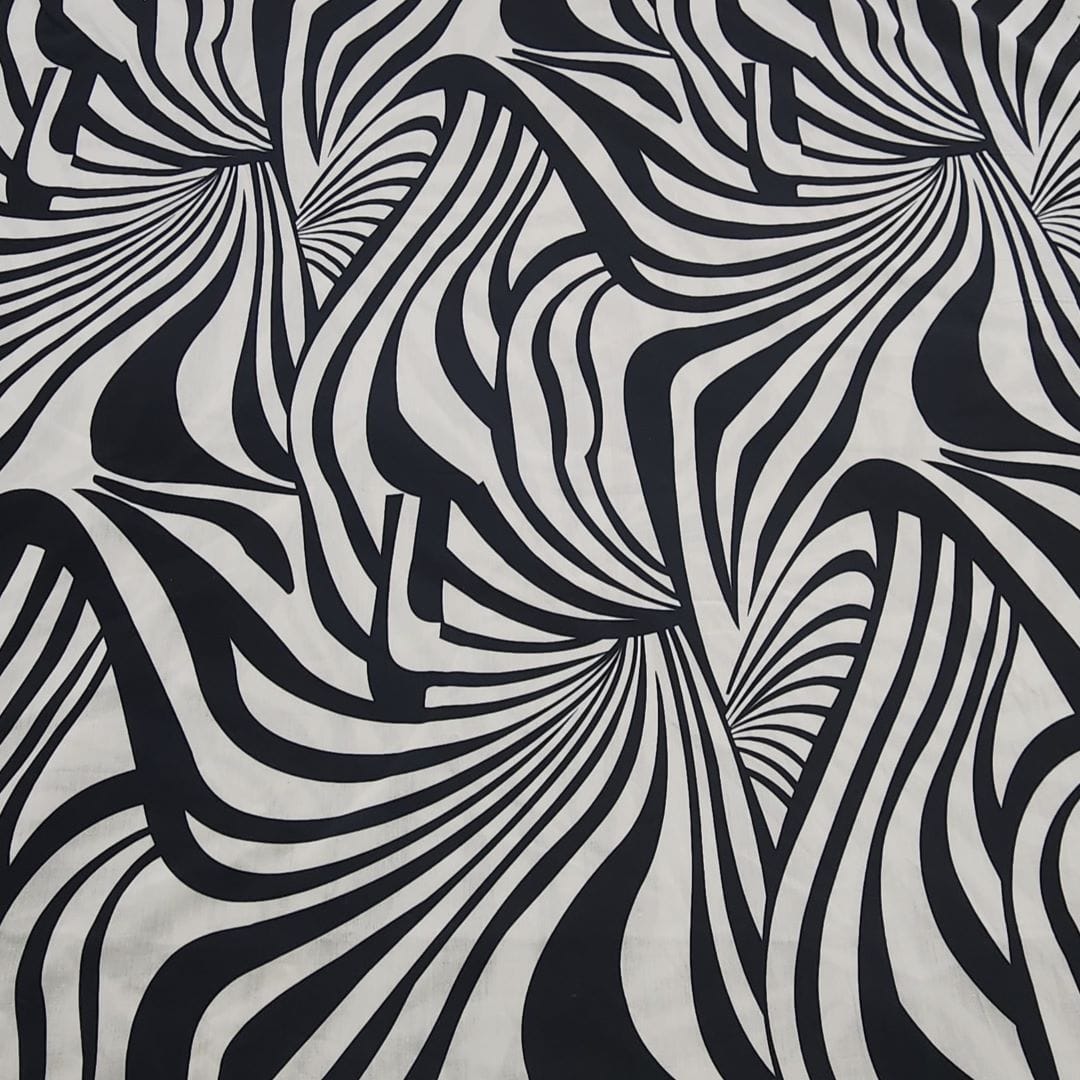 100% COTTON Dress Fabrics Printed Cotton Fabric Black 150cm (7461190205529)