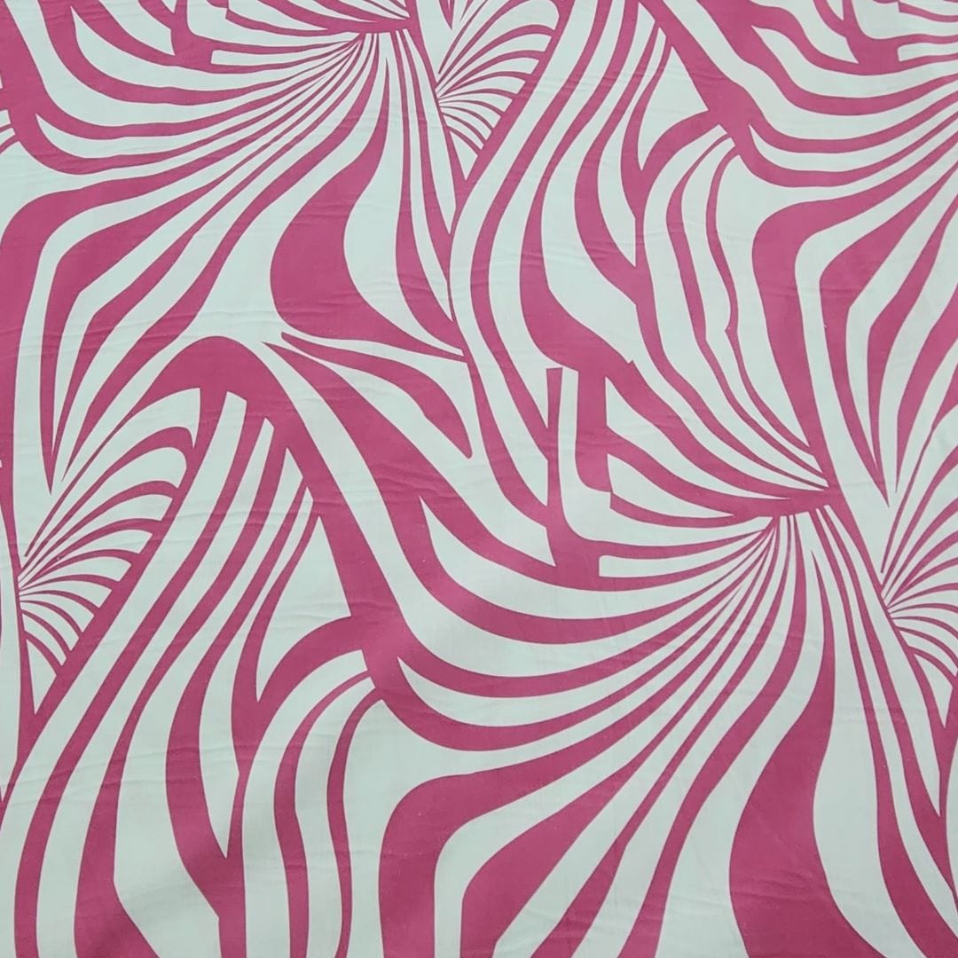 100% COTTON Dress Fabrics Printed Cotton Fabric Cerise Pink 150cm (7461190402137)