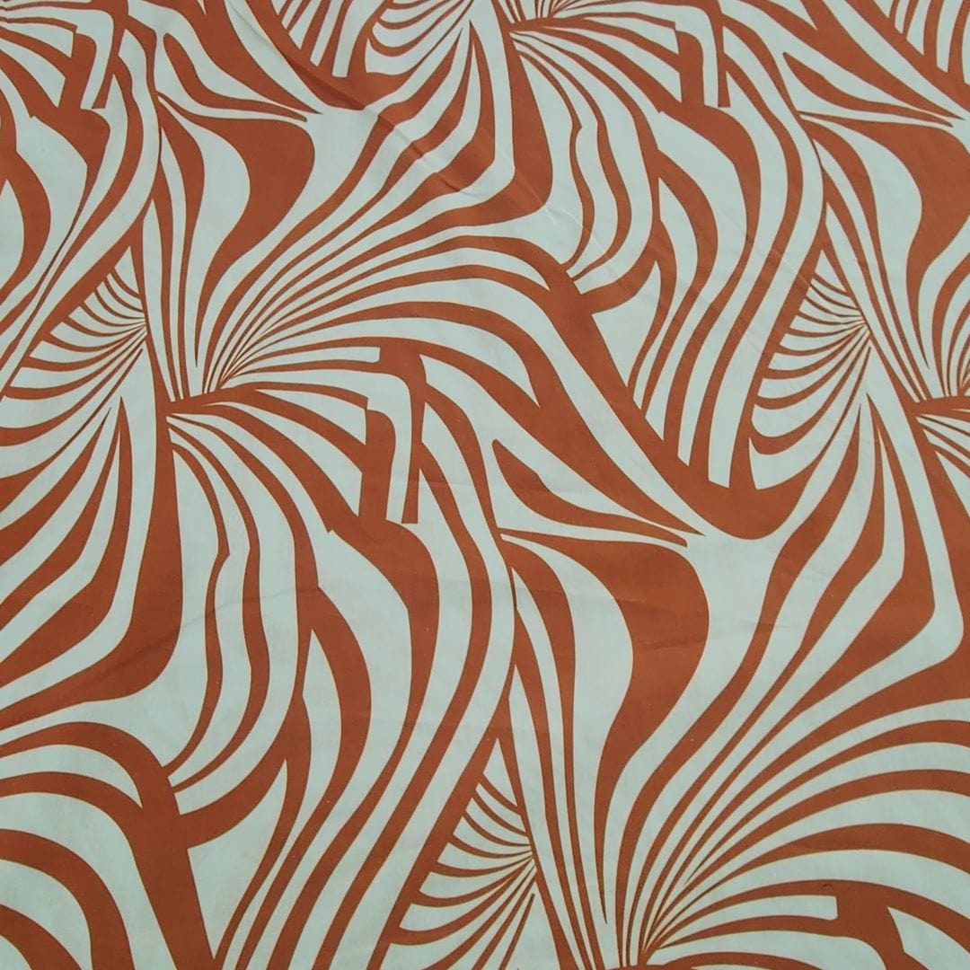 100% COTTON Dress Fabrics Printed Cotton Fabric Orange 150cm (7461190336601)