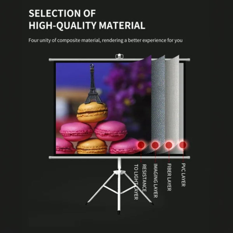 HTPNEO 100-Inch Portable Projector Screen with Tripod Stand (16:9) - 100TS169
