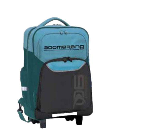 Boomerang School Bags Large Trolley Black/Cyan/Green