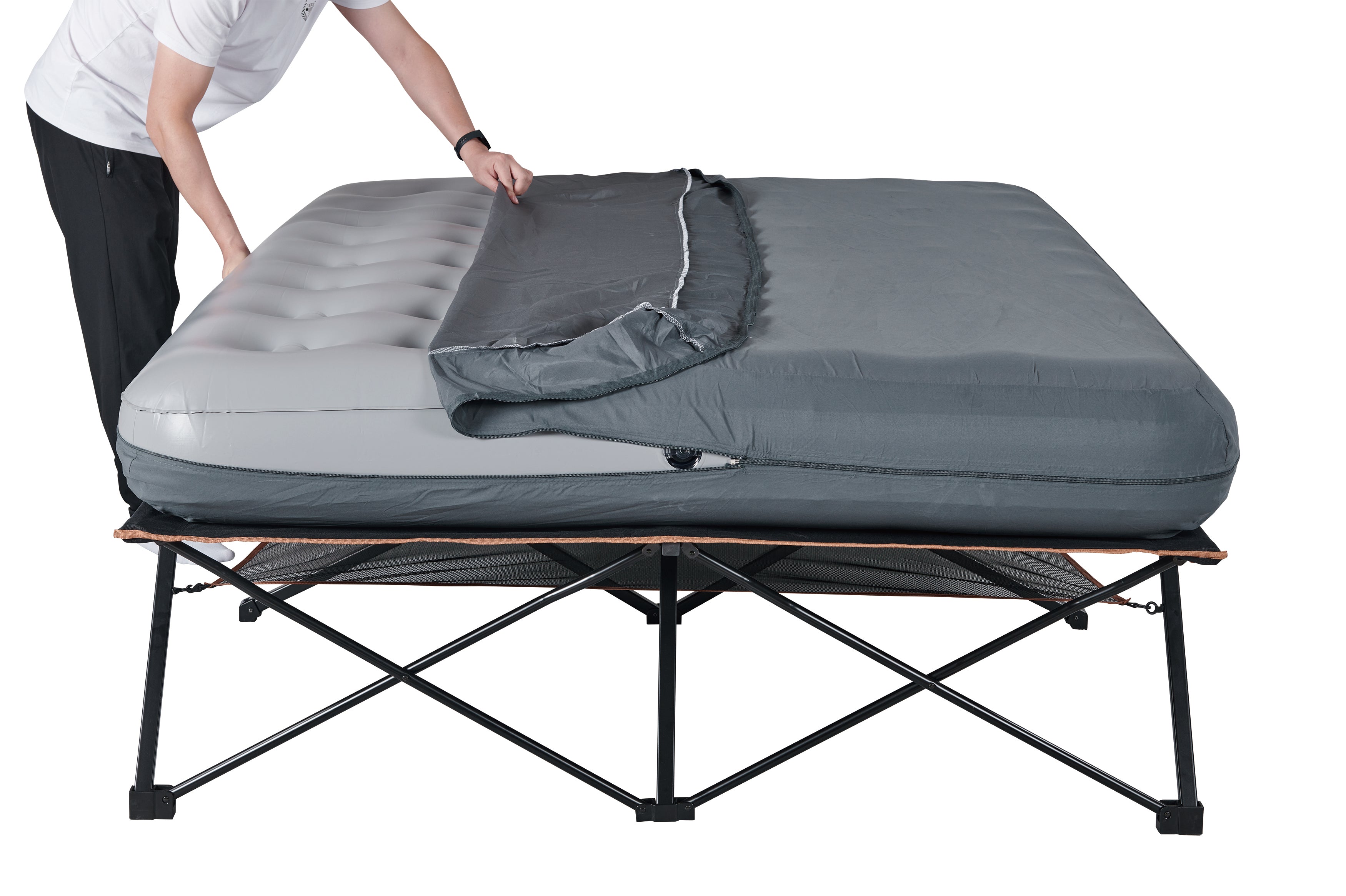 OZtrail Anywhere Bed Deluxe Queen 240 Kg (120 Kg Per Side) 10001566