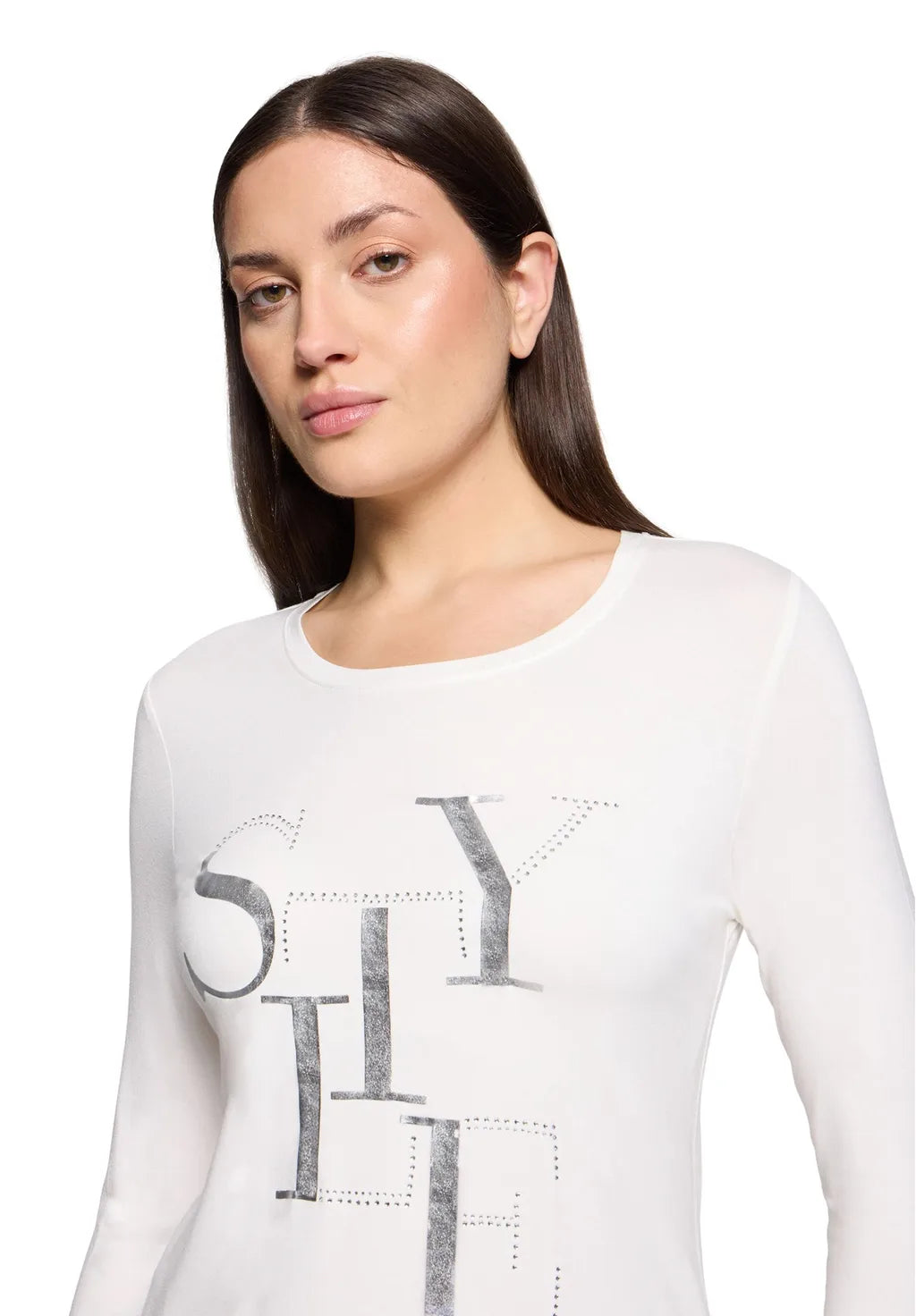Betty Barclay Ladies Shirt Round Neck-Off White 2776/2063