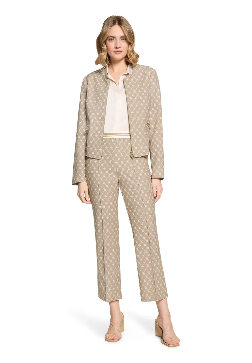 Betty Barclay Ladies Casual Trousers Slim Fit-Nature/Cream 6143/1706