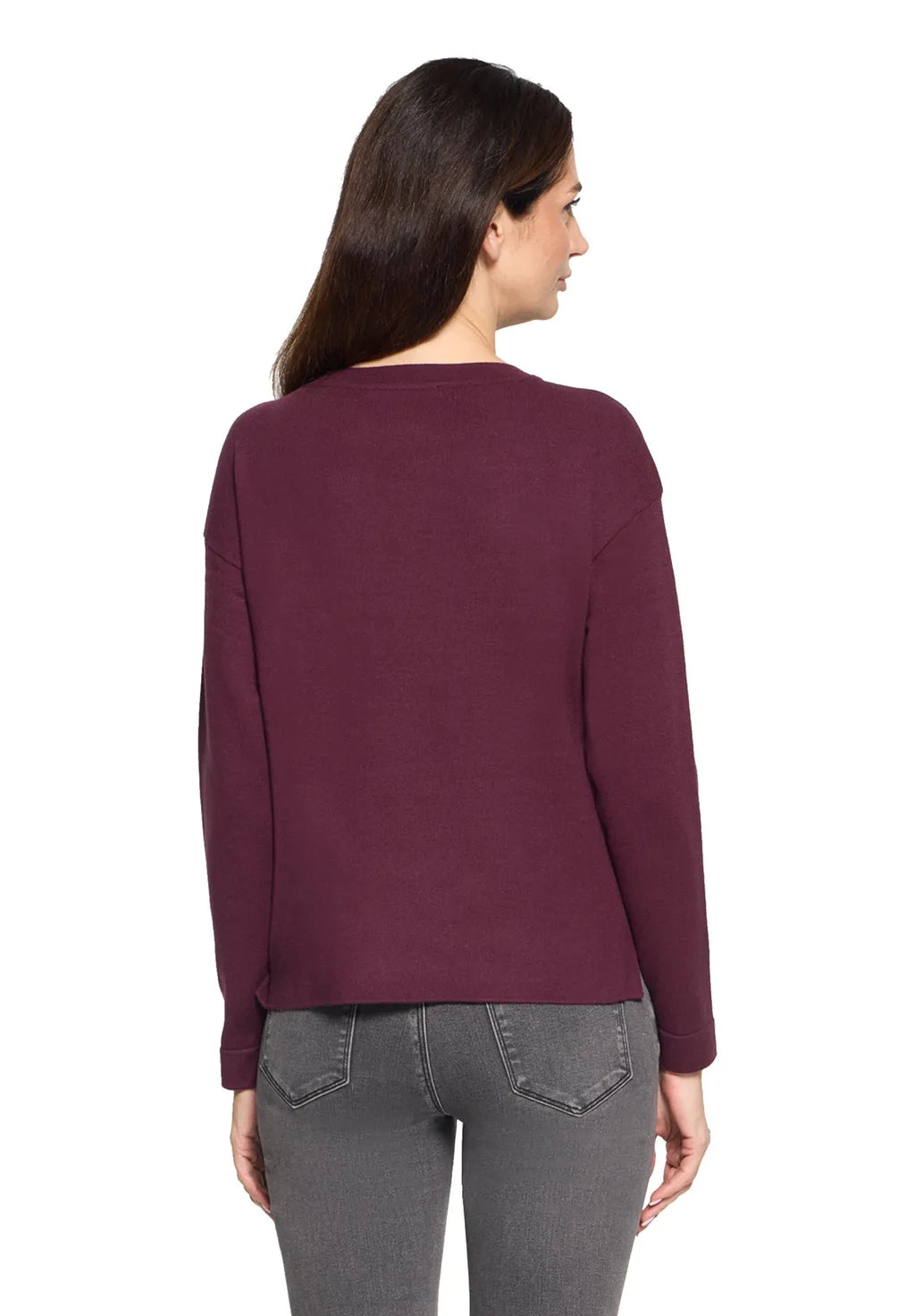 Betty Barclay Ladies Fine Knit Sweater- Dark Aubergine 5405/2907