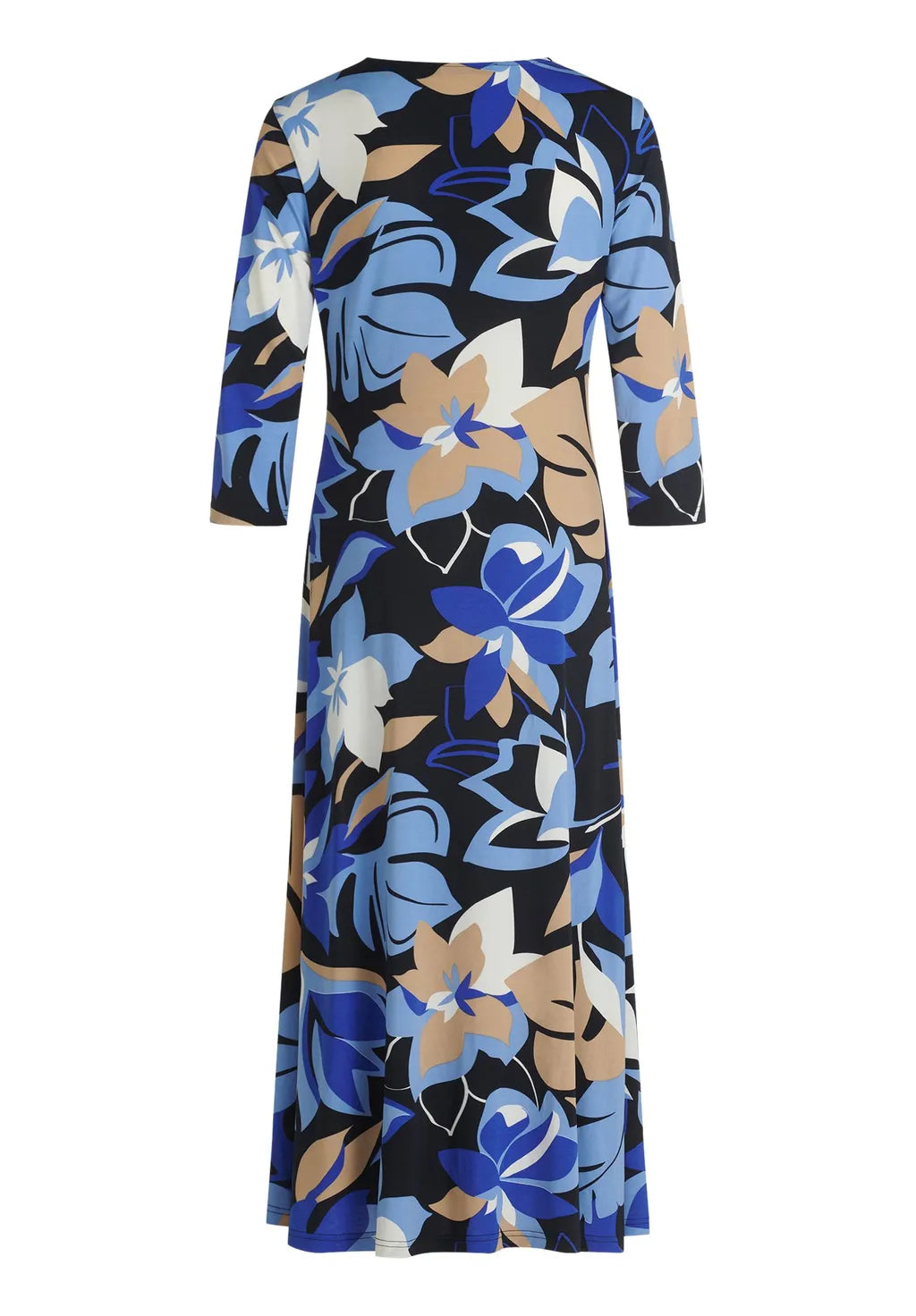 Betty Barclay Ladies Midi Dress With Ruching-Dark Blue/Blue 1804/1729