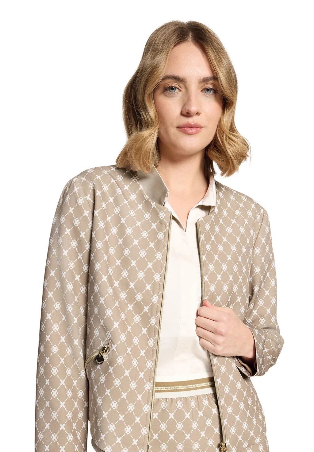 Betty Barclay Ladies Long-Sleeved Blazer Jacket-Nature/Cream 4714/1706